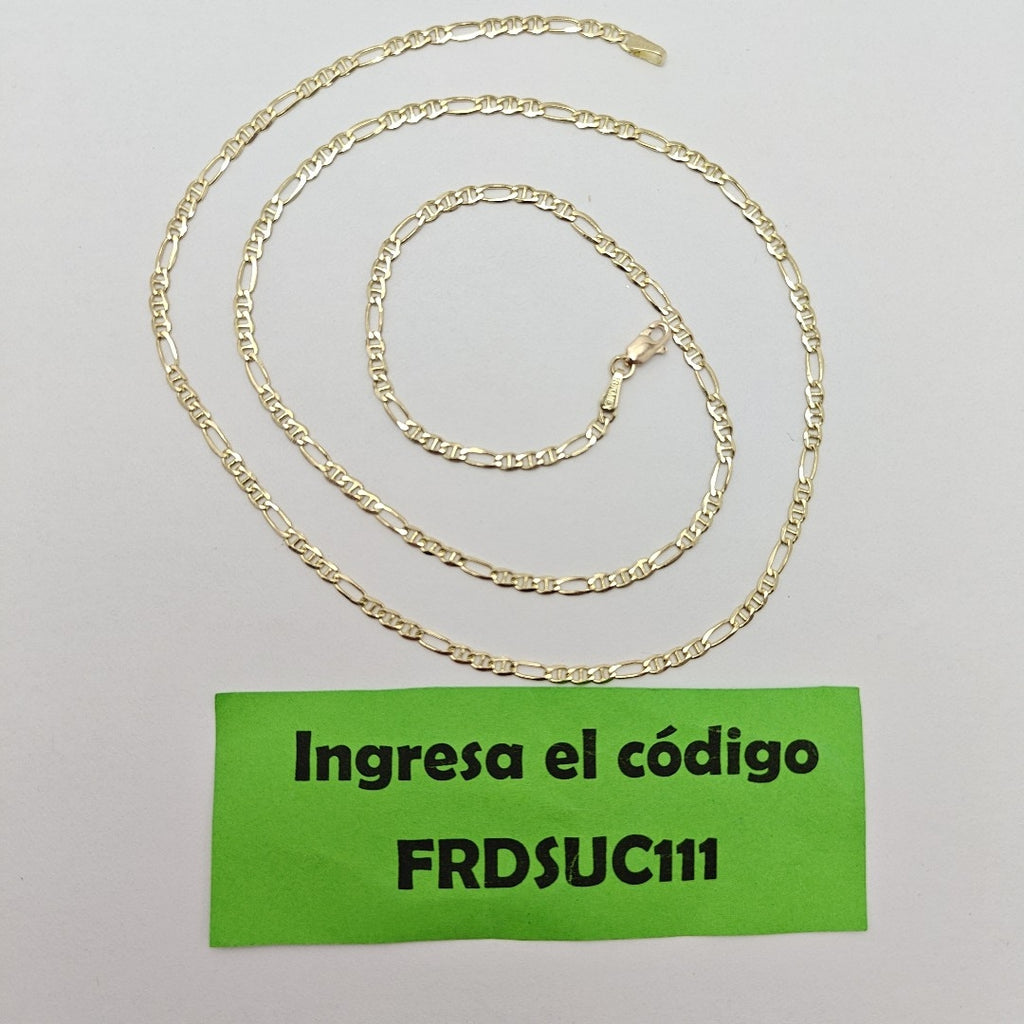 CADENAS TEJIDO FIGARO GUCHI ORO 10K 60 CM 5.2 GR (NUEVO)