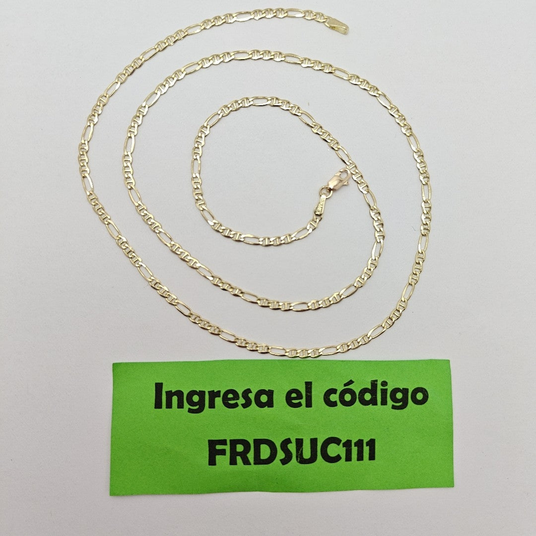 CADENAS TEJIDO FIGARO GUCHI ORO 10K 60 CM 5.2 GR (NUEVO)