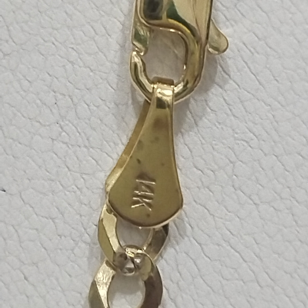 CADENAS BARBADA DIAMANTADA ORO 14K 55 CM 8.9 GR (NUEVO)