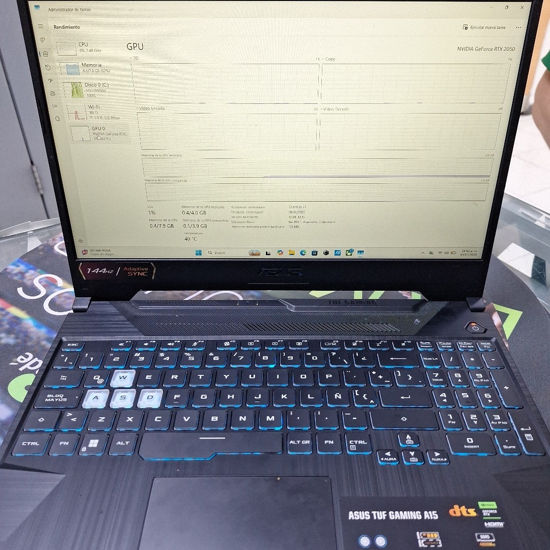 LAPTOP ASUS TUF GAMING A15 FA506NFR-HN007W (2024) 512 GB SSD 8 GB RAM (SEMINUEVO)