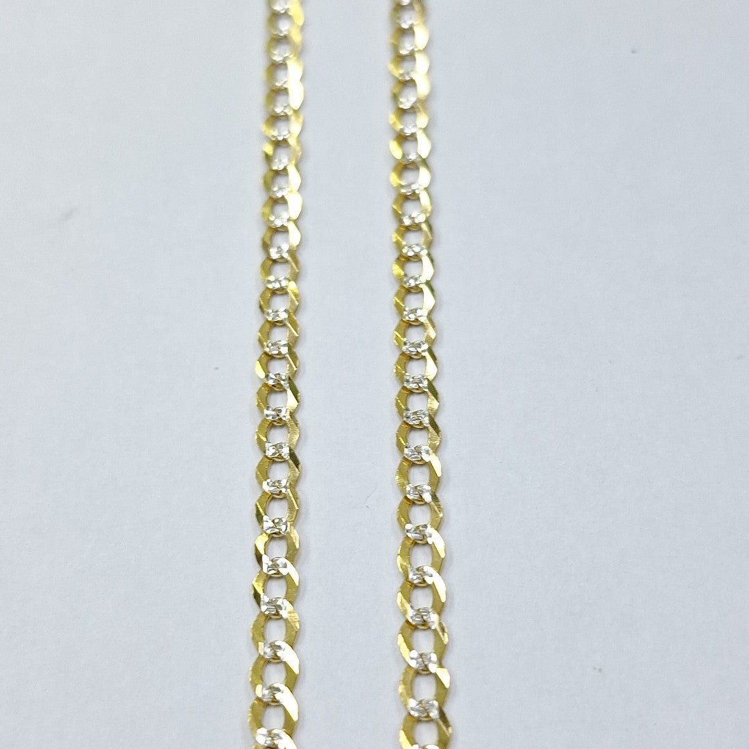 CADENAS BARBADA DIAMANTADA ORO 14K 60 CM 9.5 GR (NUEVO)