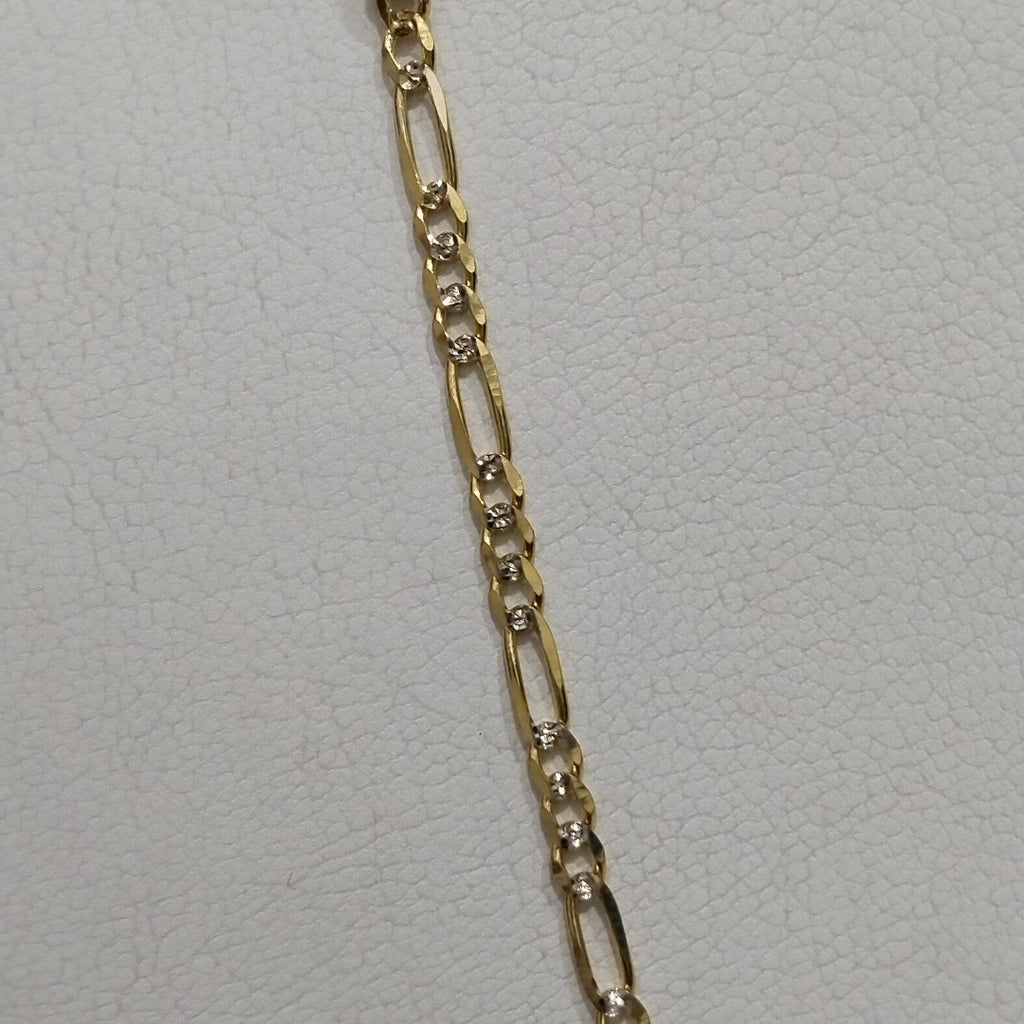 PULSERAS TEJIDO 3X1 ORO 14K 55 CM 4.6 GR (NUEVO)