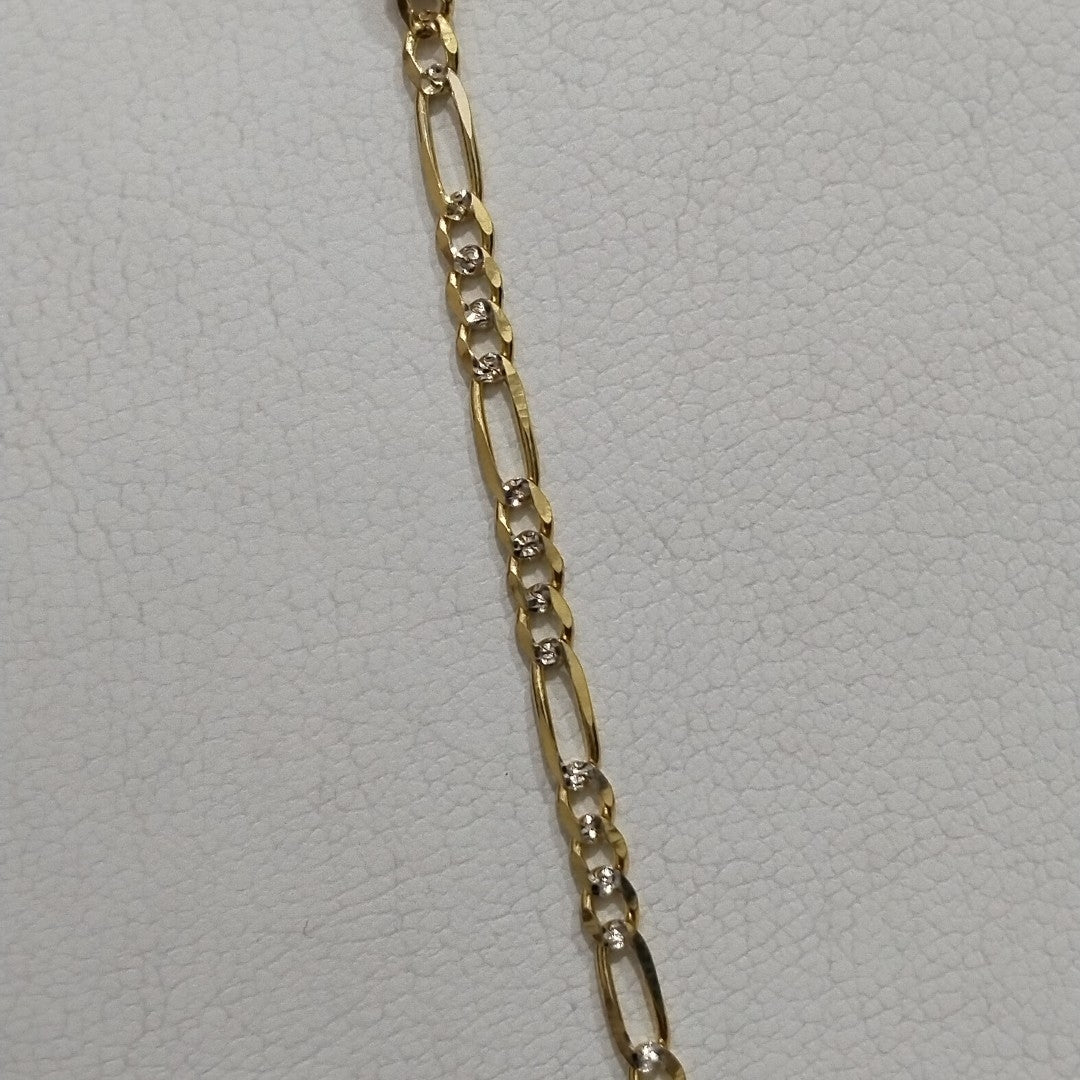 PULSERAS TEJIDO 3X1 ORO 14K 55 CM 4.6 GR (NUEVO)
