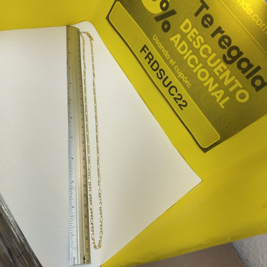 CADENAS TEJIDO FIGARO GUCHI ORO 10K 60 CM 5.3 GR (NUEVO)