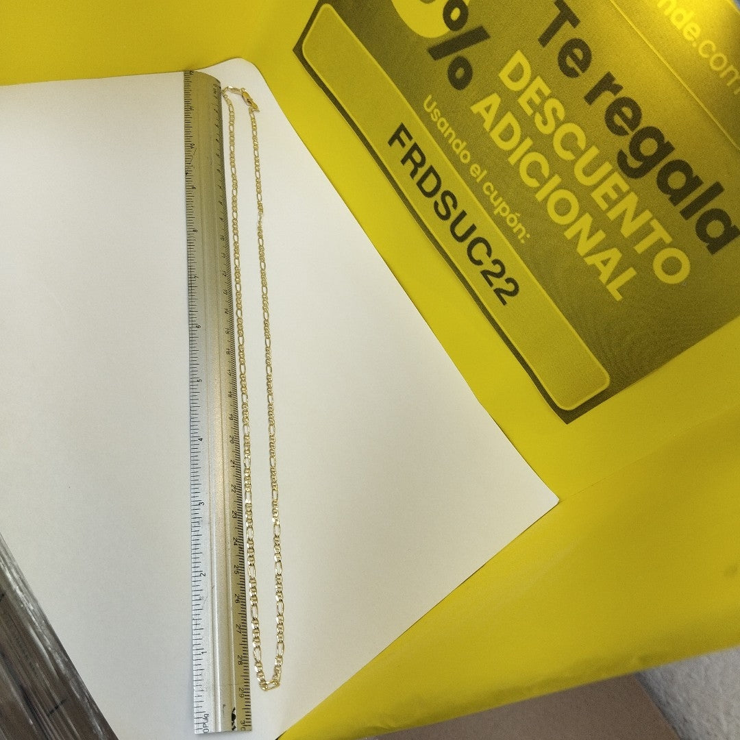 CADENAS TEJIDO FIGARO GUCHI ORO 10K 60 CM 5.3 GR (NUEVO)