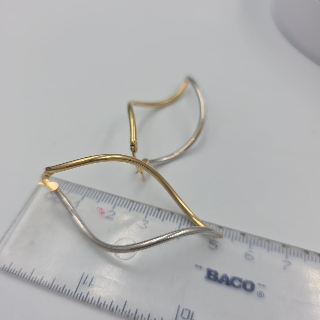 ARETES PAR ORO,ORO COMBINADO 14 K 3,60 GRMS (SEMINUEVO)