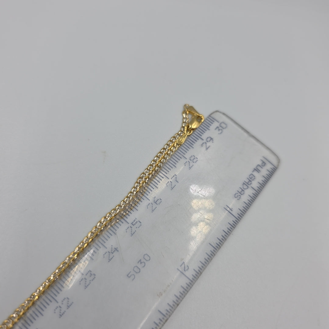 CADENAS BARBADA DIAMANTADA ORO 14K 60 CM 6.1 GR (NUEVO)