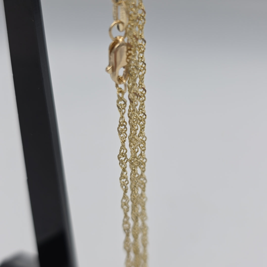 CADENAS TEJIDO MEDIO TZL ORO 14K 55 CM 3.1 GR (NUEVO)