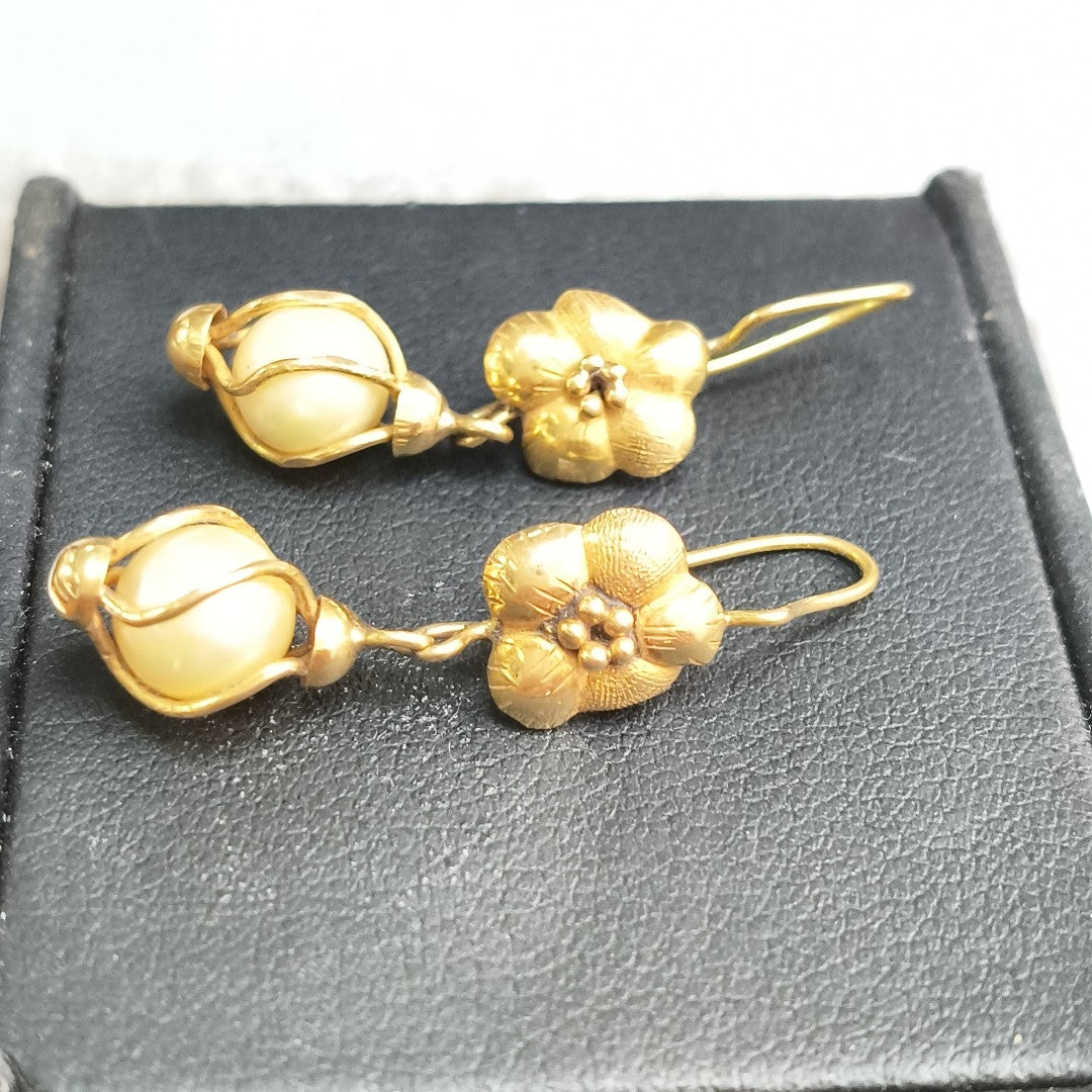 ARETES PAR ORO 14 K 3.9 GRMS (SEMINUEVO)