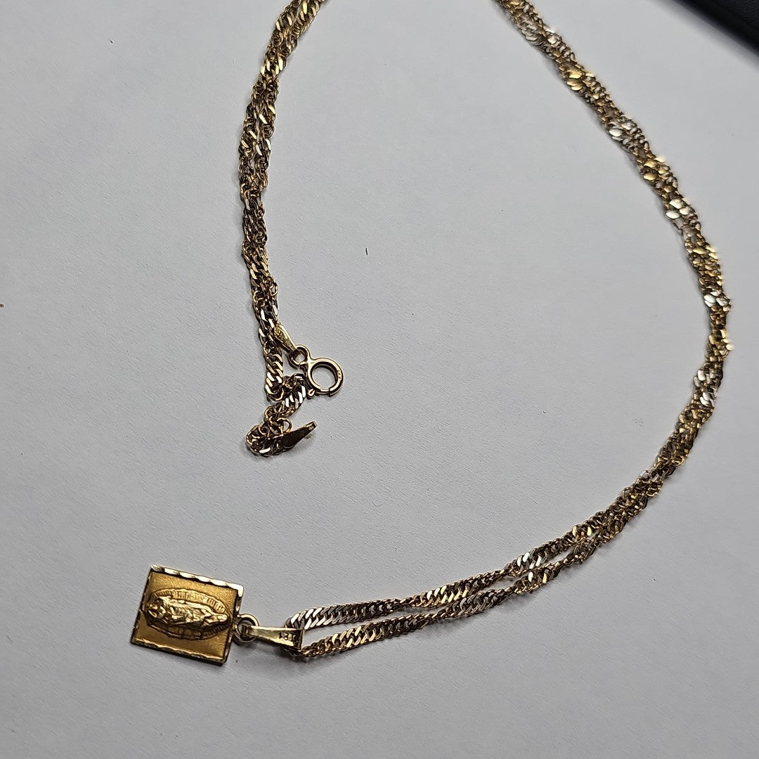 CADENA, DIJE ORO 14 K 5 GRMS (SEMINUEVO)