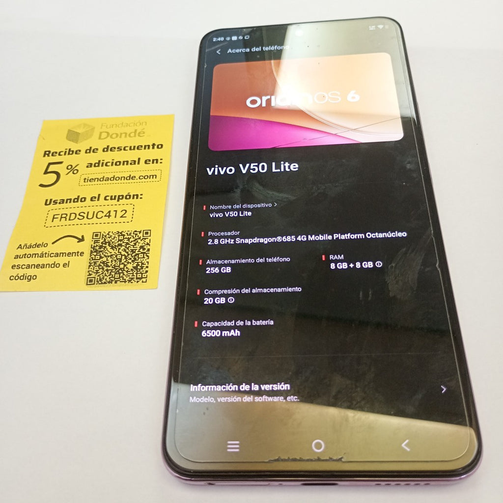 CELULAR VIVO V50 LITE V2441 (2025) 256 GB 8 GB RAM (SEMINUEVO)