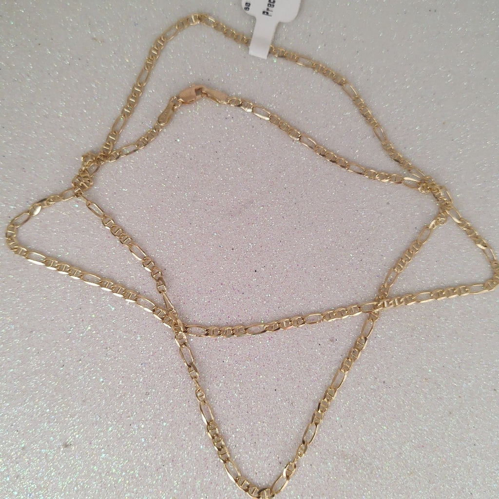 CADENAS TEJIDO FIGARO GUCHI ORO 10K 60 CM 5.4 GR (NUEVO)