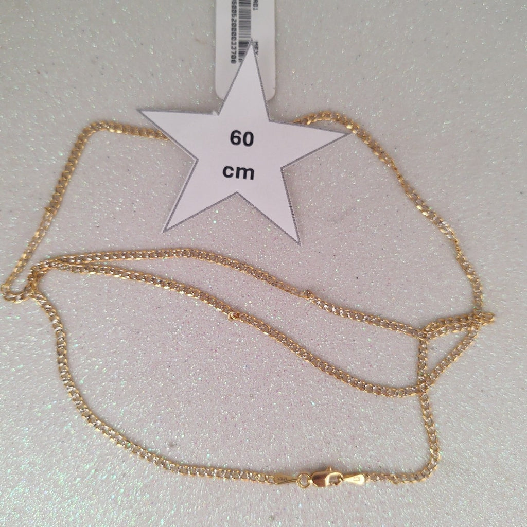 CADENAS BARBADA DIAMANTADA ORO 14K 60 CM 6.2 GR (NUEVO)