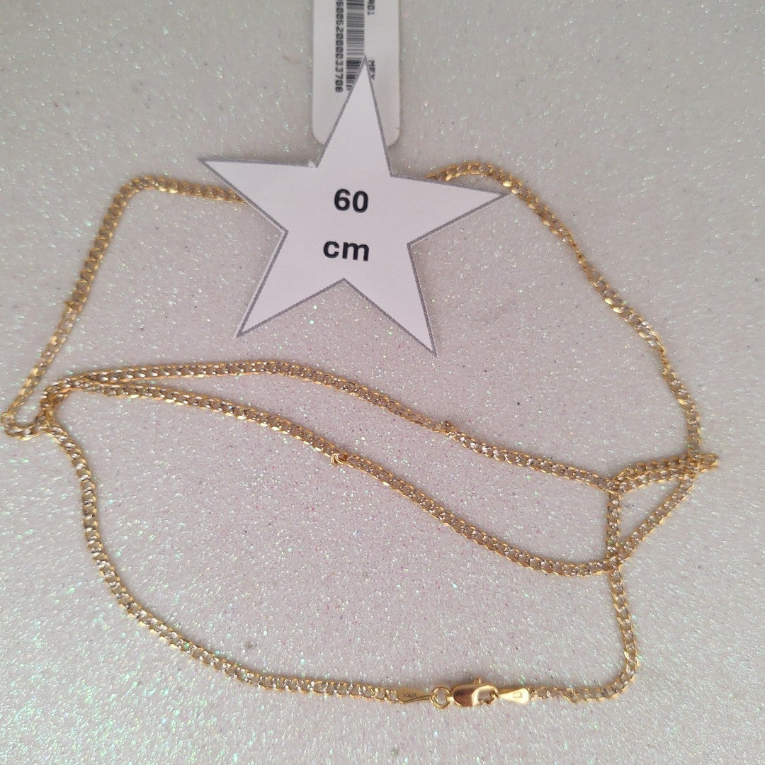CADENAS BARBADA DIAMANTADA ORO 14K 60 CM 6.2 GR (NUEVO)