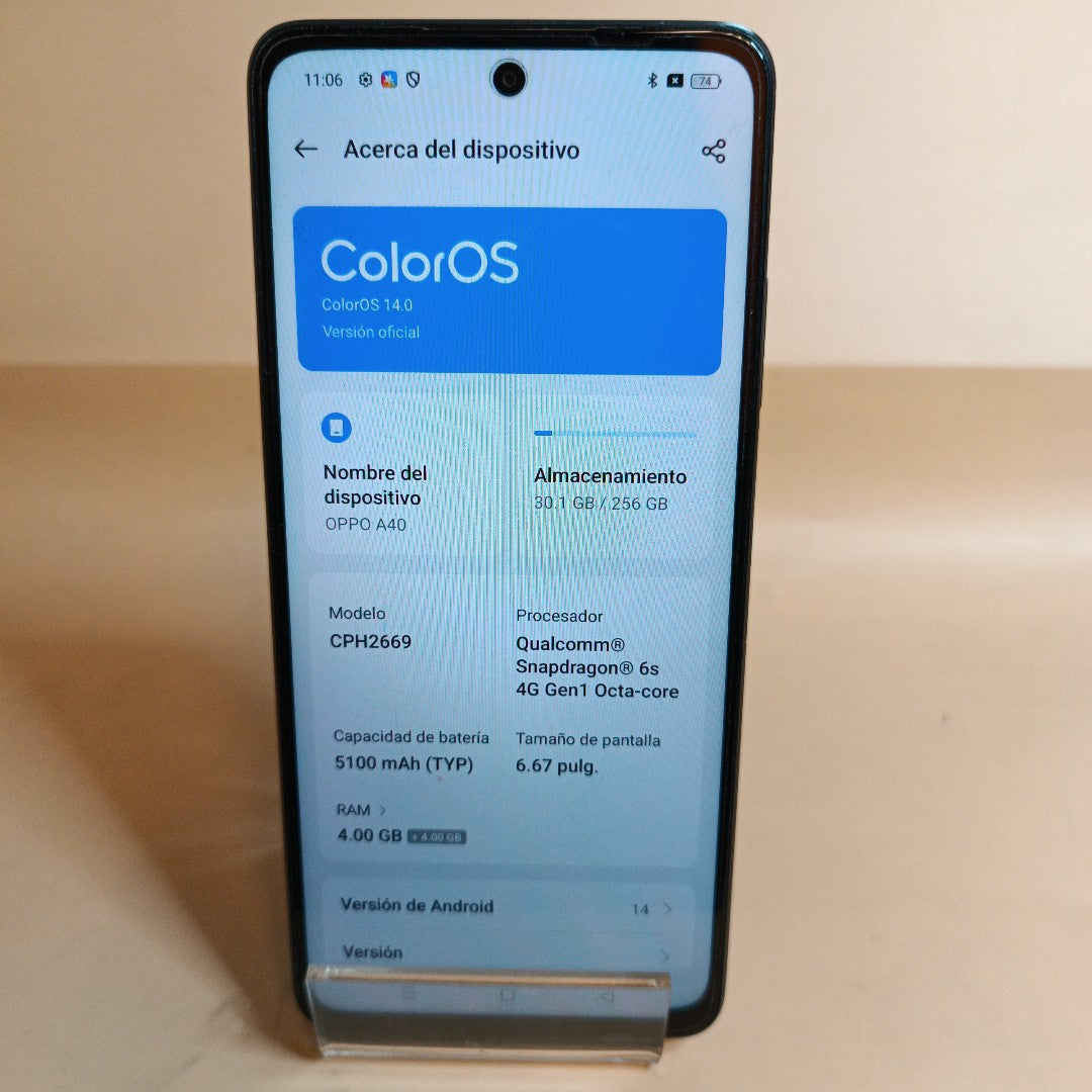 CELULAR OPPO A40 CPH2669 (2024) 256 GB 4 GB RAM (SEMINUEVO)