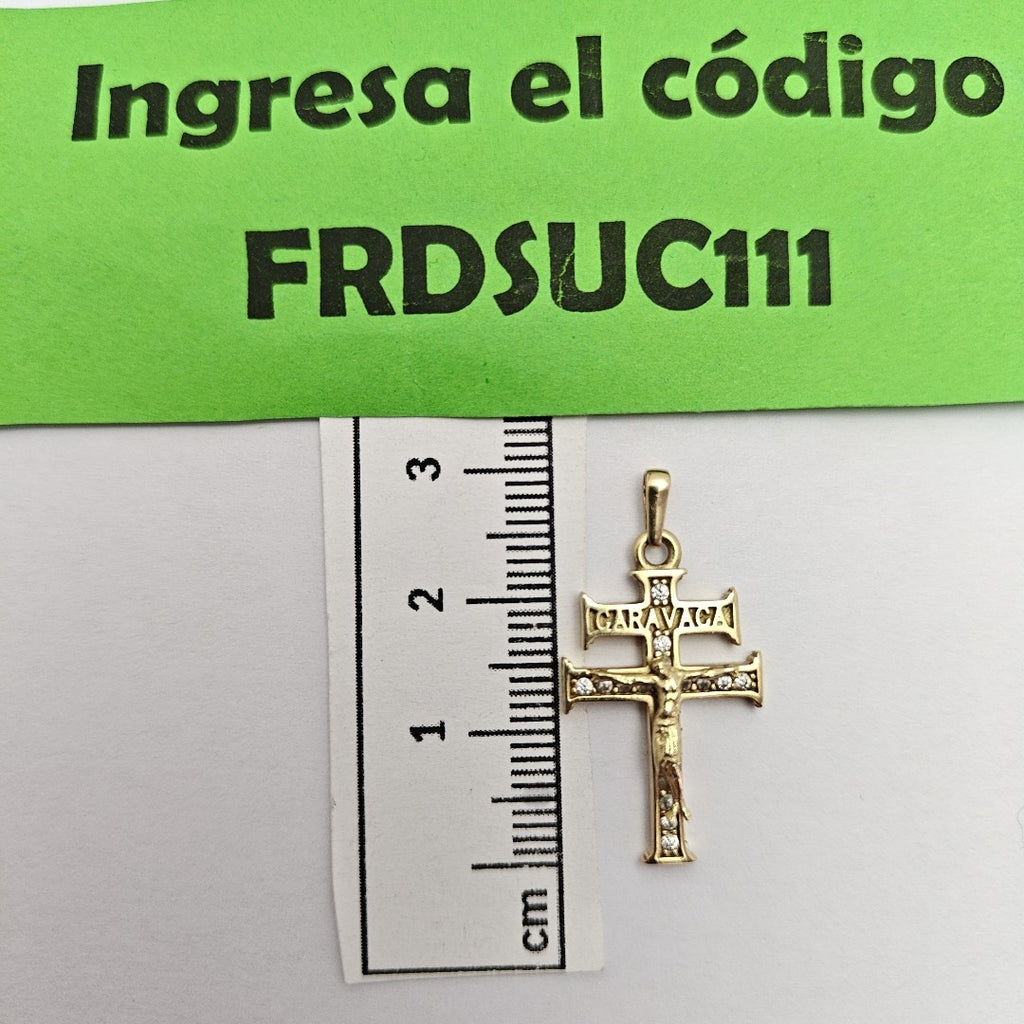 CRUZ DE CARAVACA ORO 14 K 2,30 GRMS (SEMINUEVO)