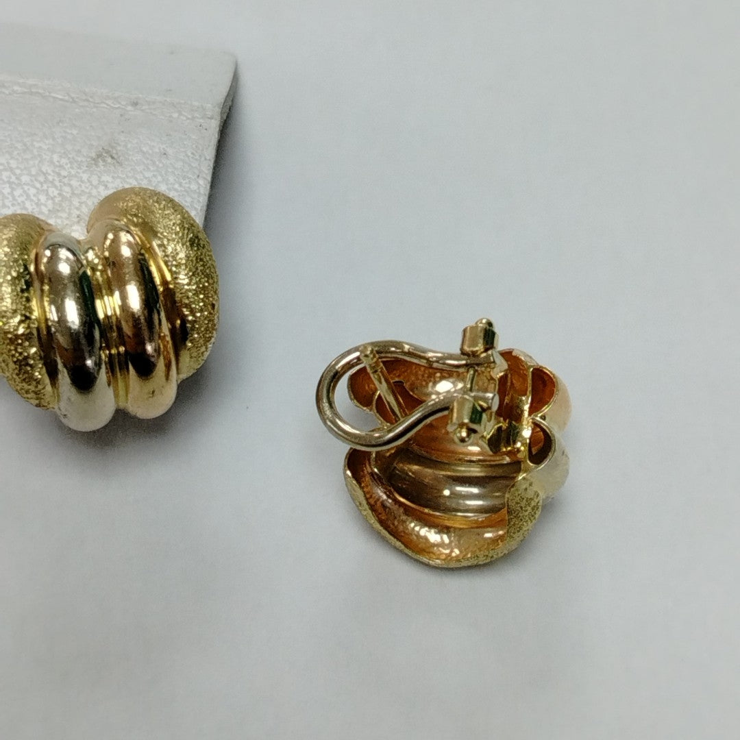 ARETES PAR ORO COMBINADO 14 K 4,90 GRMS (SEMINUEVO)