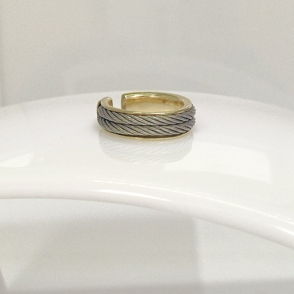 ANILLO ORO, ACERO 10 K 7.7 GRMS (SEMINUEVO)