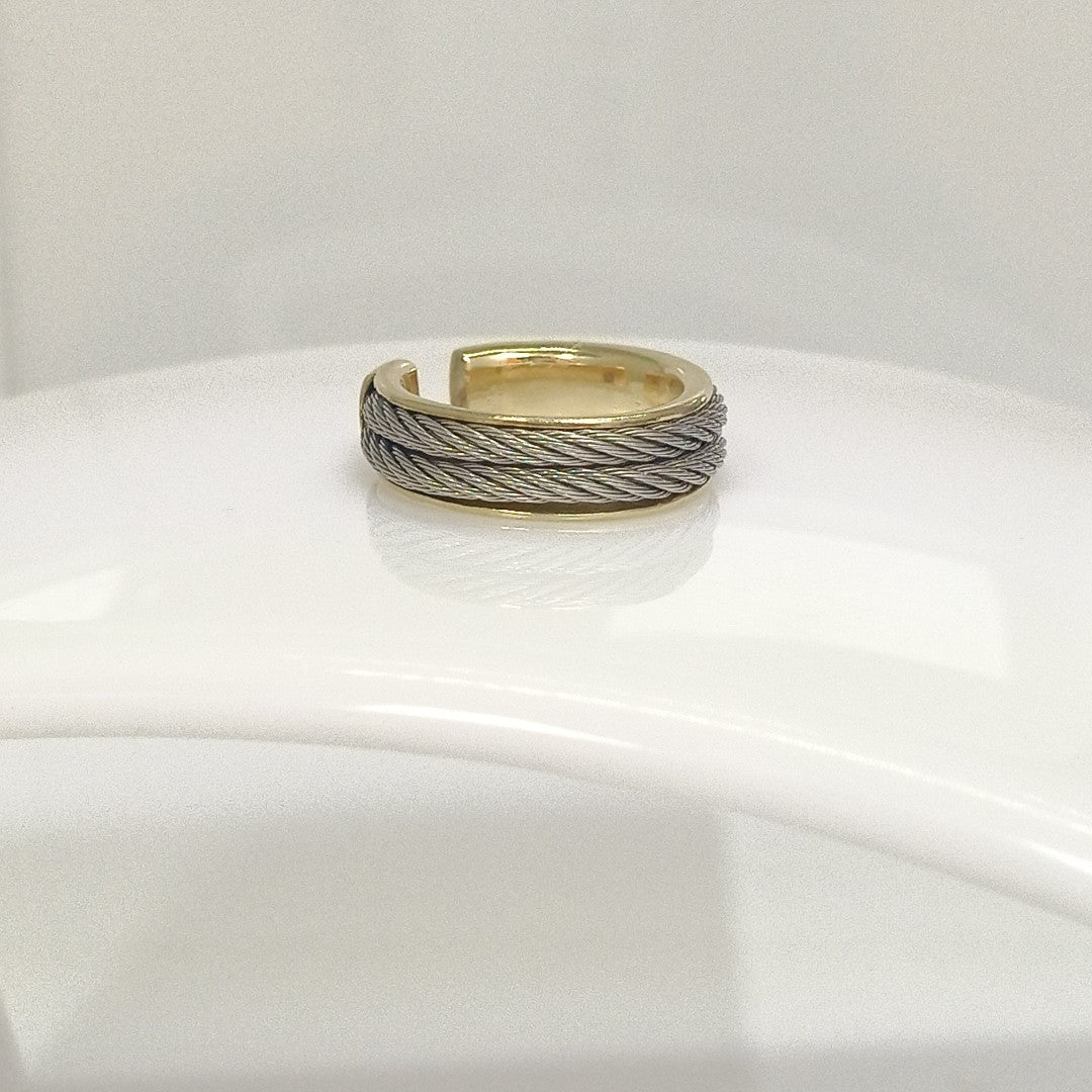 ANILLO ORO, ACERO 10 K 7.7 GRMS (SEMINUEVO)