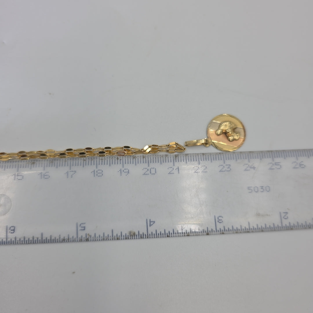 CADENA, MEDALLA RELIGIOSA ORO, ORO COMBINADO 10 K 3.6 GRMS (SEMINUEVO)