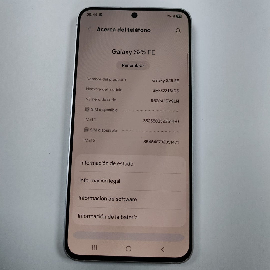 CELULAR SAMSUNG GALAXY S25 FE SM-S731B (2025) 256 GB 8 GB RAM (SEMINUEVO)