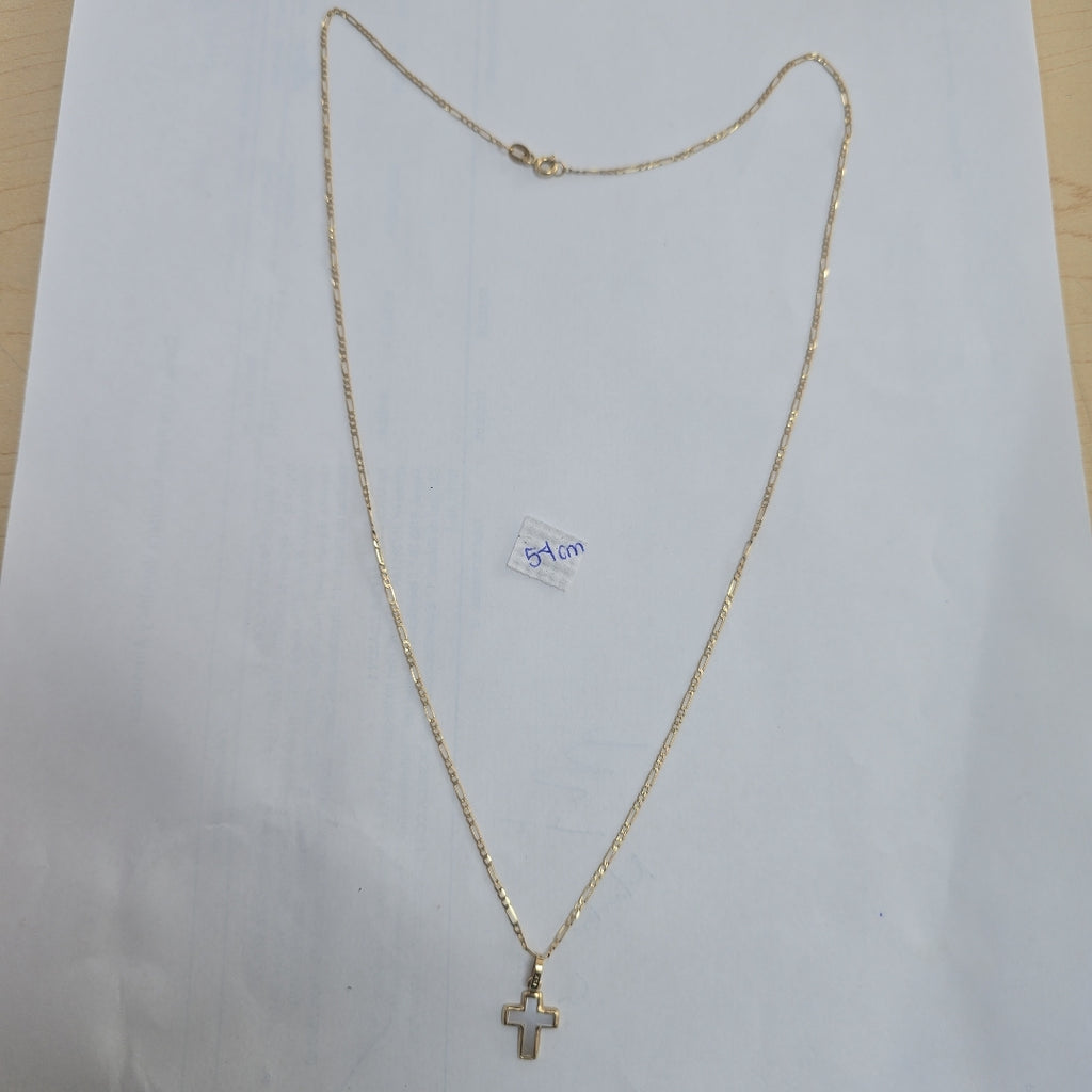 CADENA, CRUZ ORO 14 K 2.7 GRMS (SEMINUEVO)