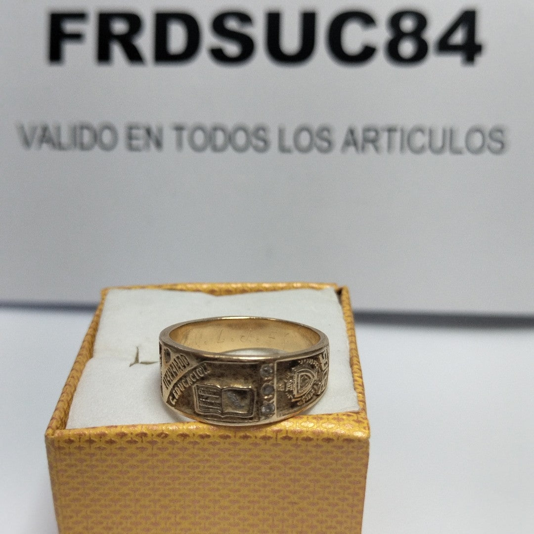ANILLO DE GRADUACIÓN ORO 10 K 5.8 GRMS (SEMINUEVO)