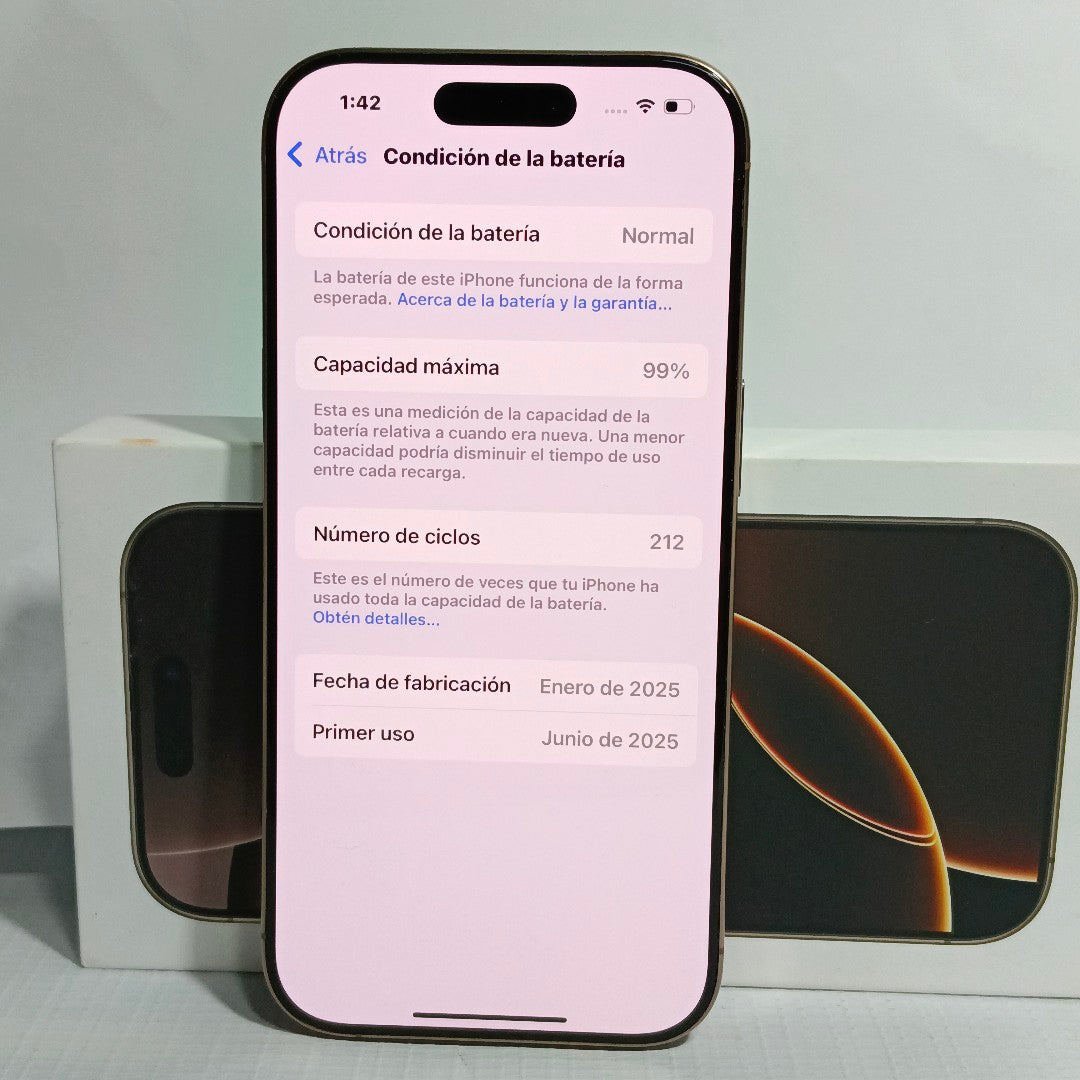 CELULAR APPLE IPHONE 16 PRO A3292 (2024) 256 GB 8 GB RAM (SEMINUEVO)