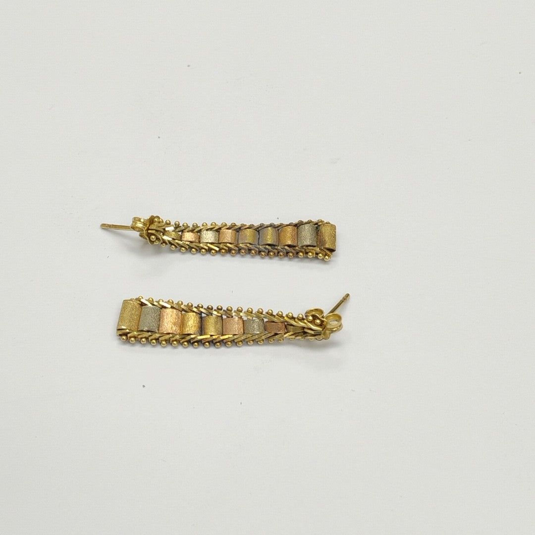 BROQUELES PAR ORO, ORO COMBINADO 14 K 3.9 GRMS (SEMINUEVO)