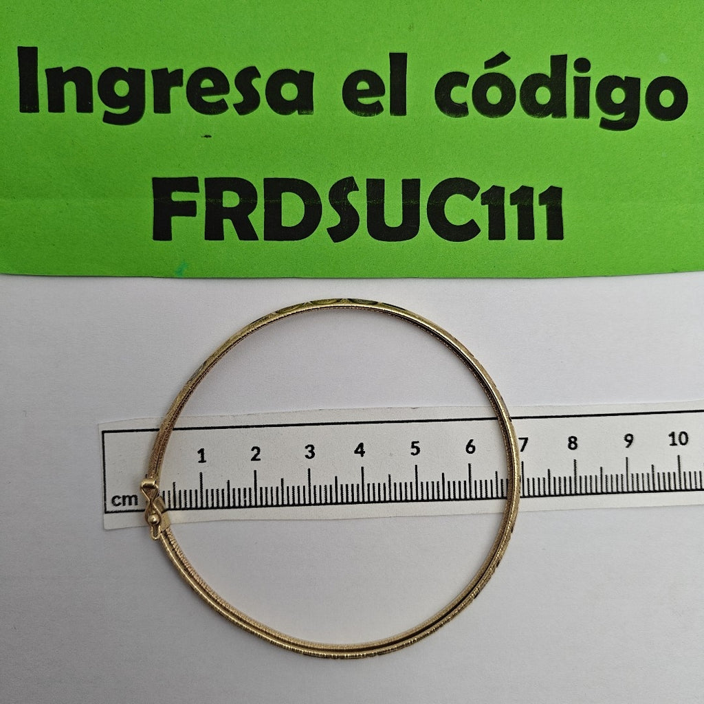 PULSERA RIGIDA ORO COMBINADO 14 K 5.4 GRMS (SEMINUEVO)