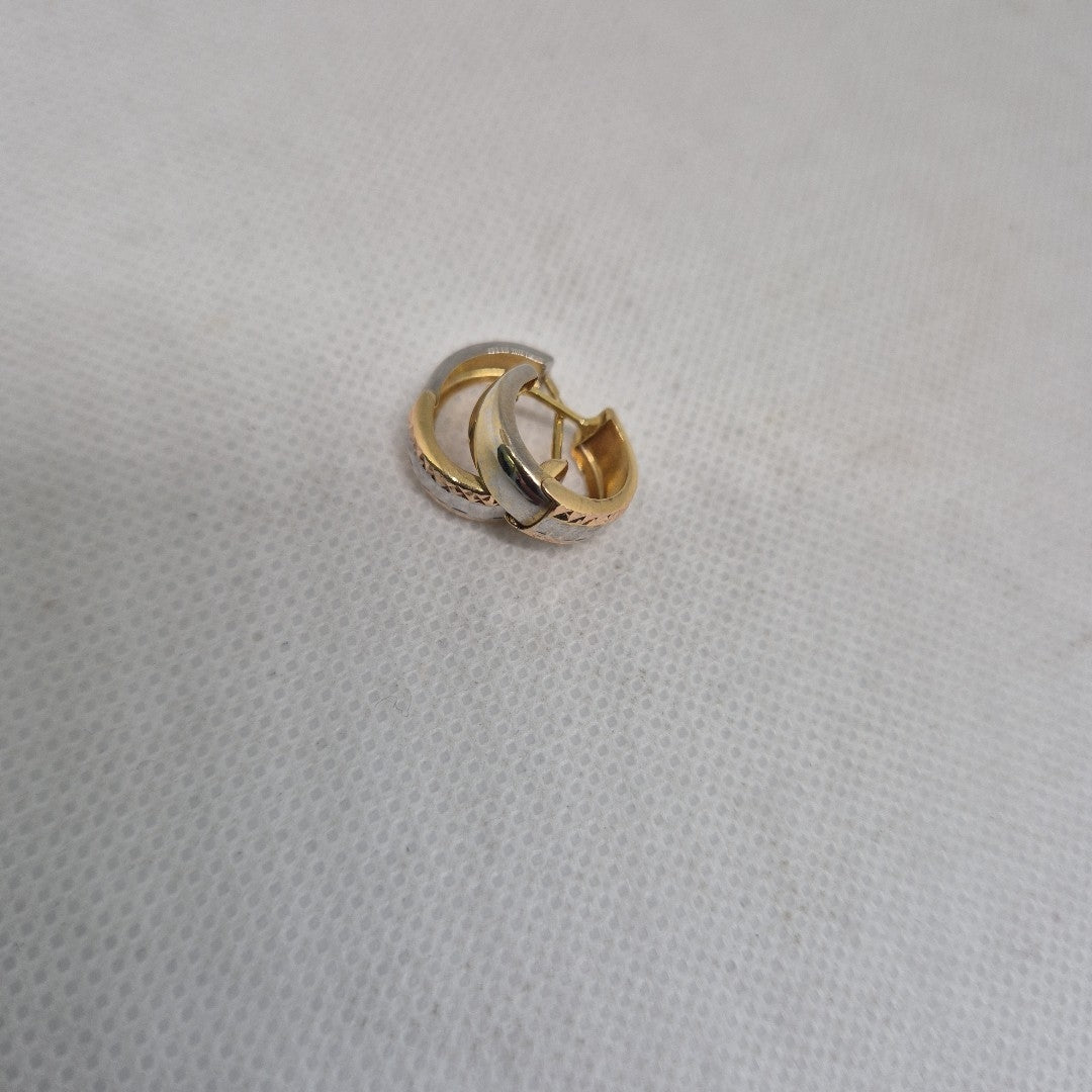 ARRACADAS PAR ORO COMBINADO 14 K 1,10 GRMS (SEMINUEVO)