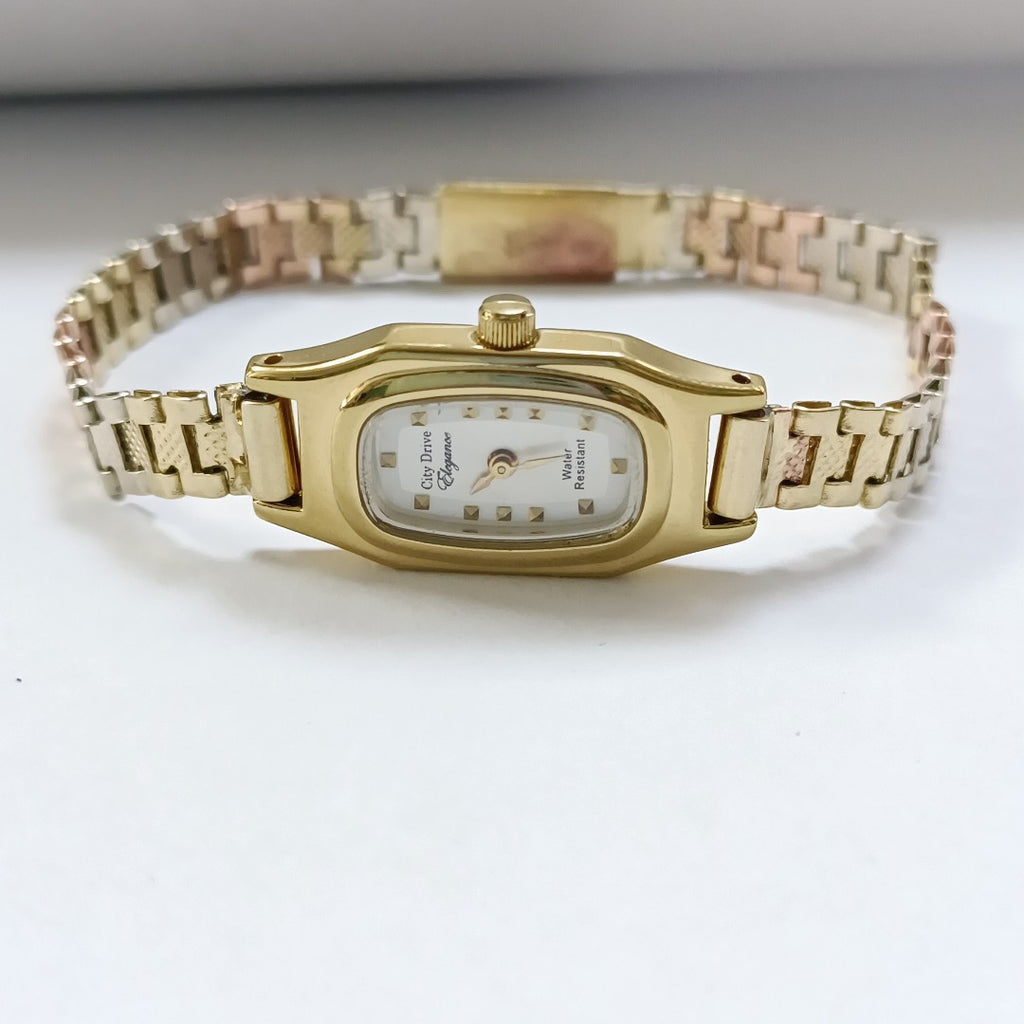 RELOJ CAJA ACERO PULSO ORO ORO COMBINADO 10 K 13.1 GRMS (SEMINUEVO)