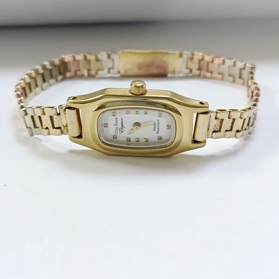 RELOJ CAJA ACERO PULSO ORO ORO COMBINADO 10 K 13.1 GRMS (SEMINUEVO)