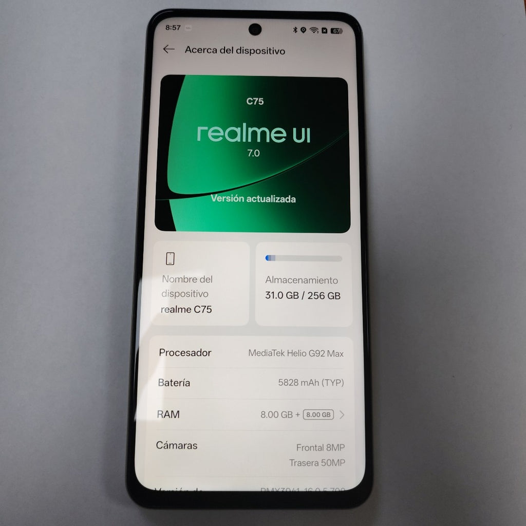 CELULAR REALME C75 RMX3941 (2025) 256 GB 8 GB RAM (SEMINUEVO)
