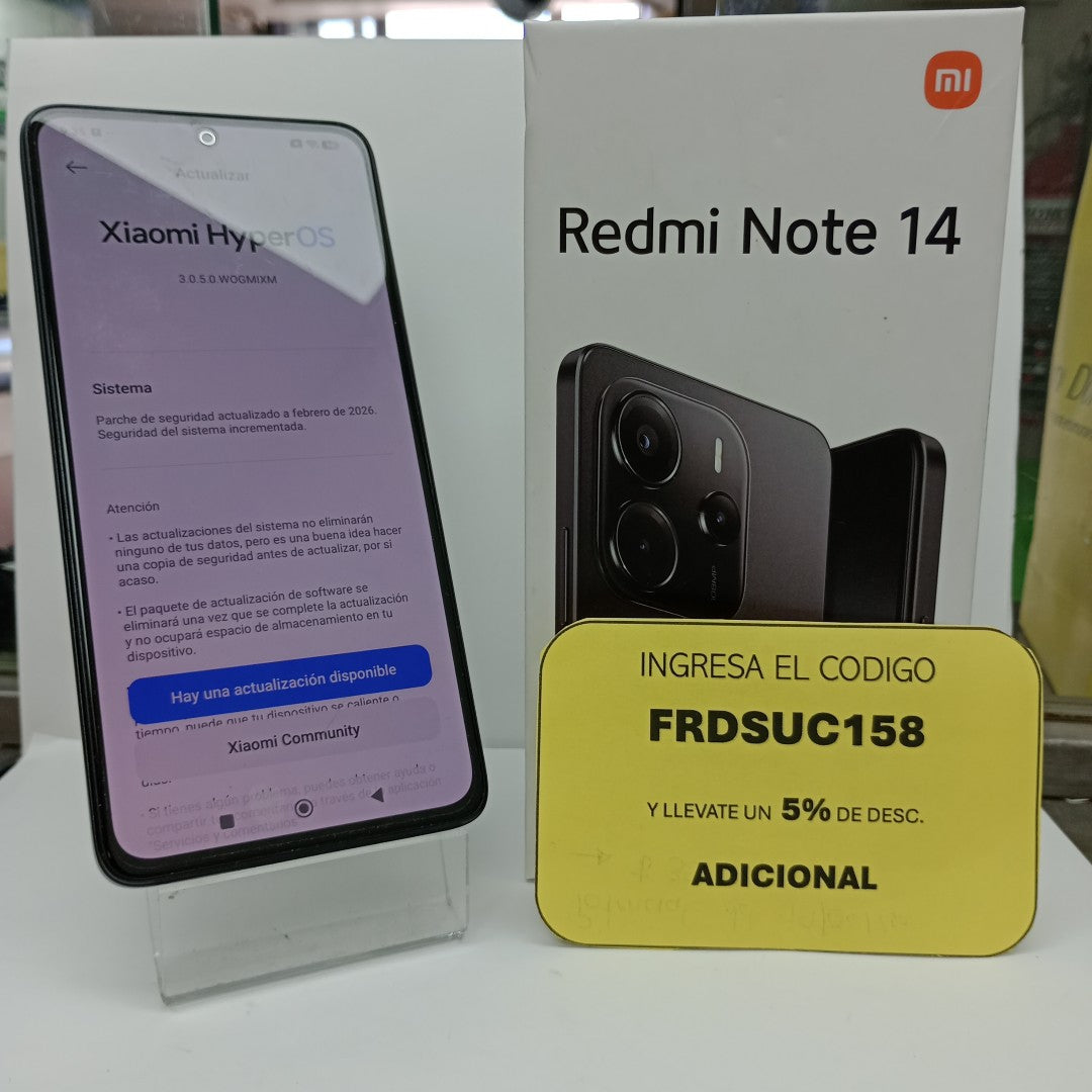 CELULAR XIAOMI REDMI NOTE 14 24117RN76L (2025) 256 GB 8 GB RAM (SEMINUEVO)