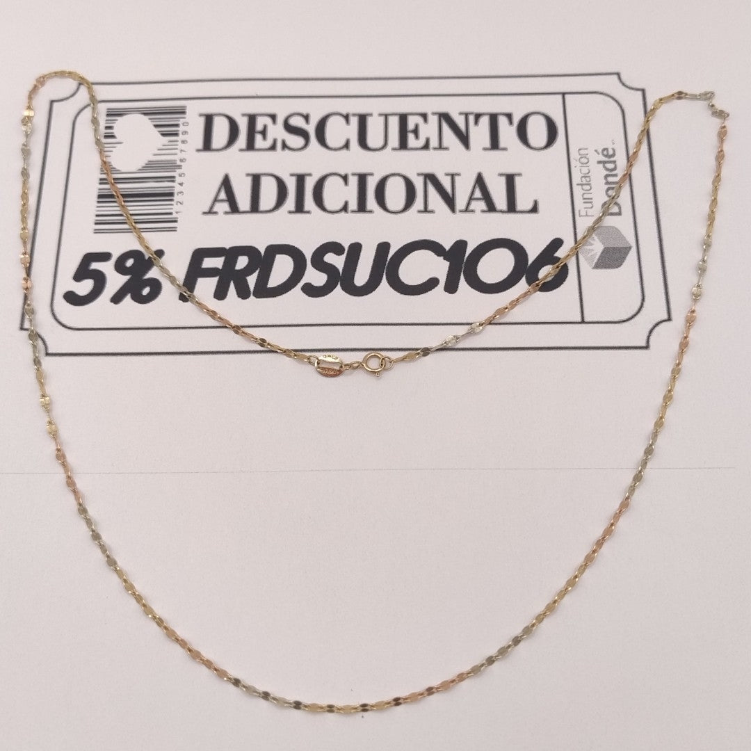 CADENA ORO COMBINADO 8 K 1.6 GRMS (SEMINUEVO)