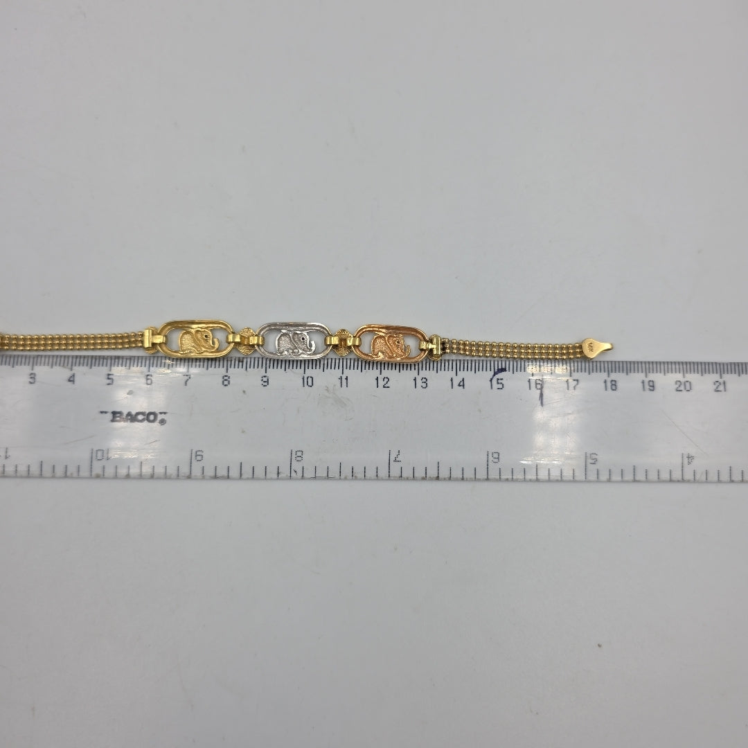 PULSERA ORO COMBINADO 14 K 11,00 GRMS (SEMINUEVO)