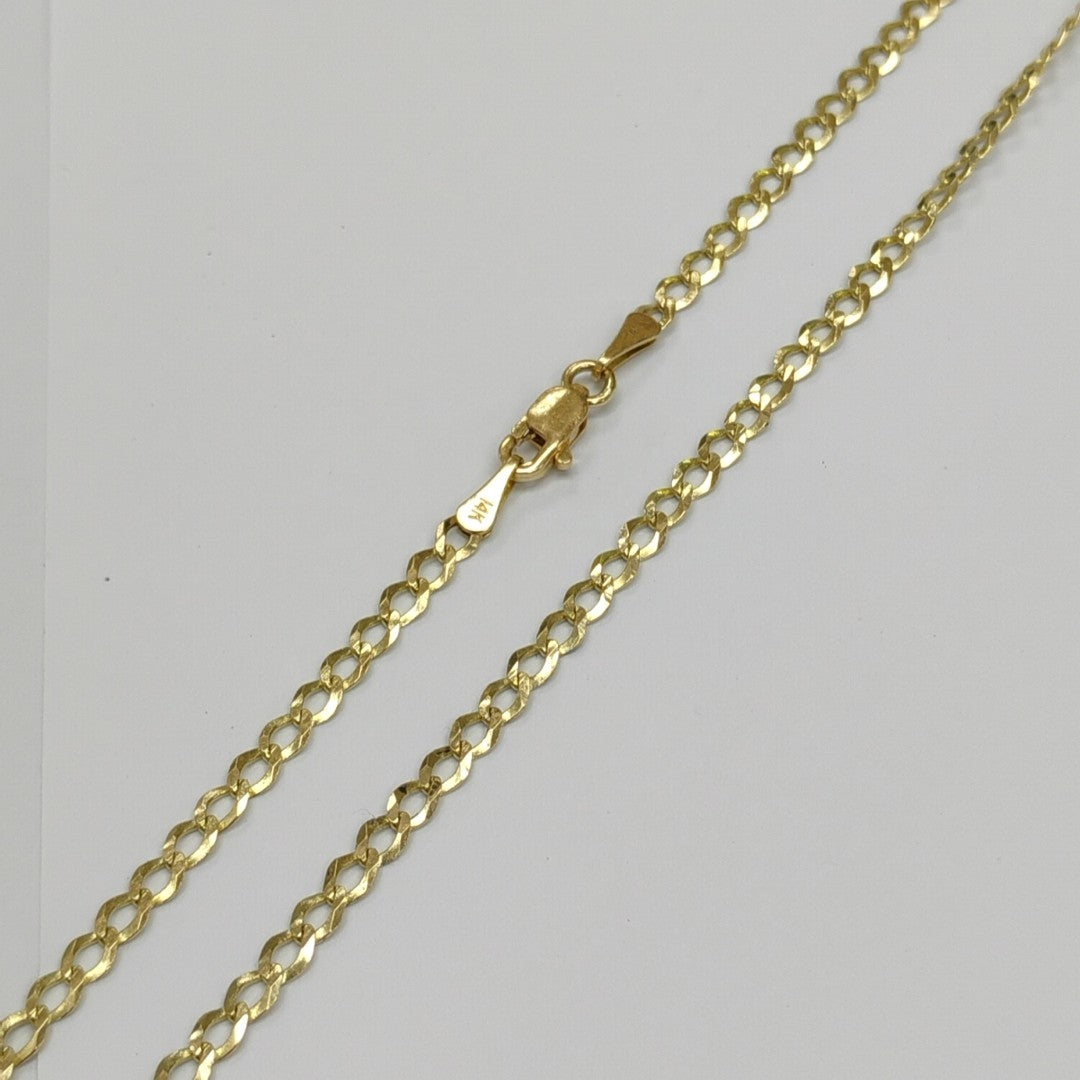 CADENAS TEJIDO BARBADA ORO 14K 60 CM 5.4 GR (NUEVO)