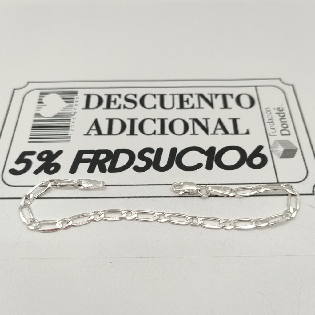 PULSERA TEJIDO 1X1 PLATA .925 18 CM 3.5 GR (NUEVO)