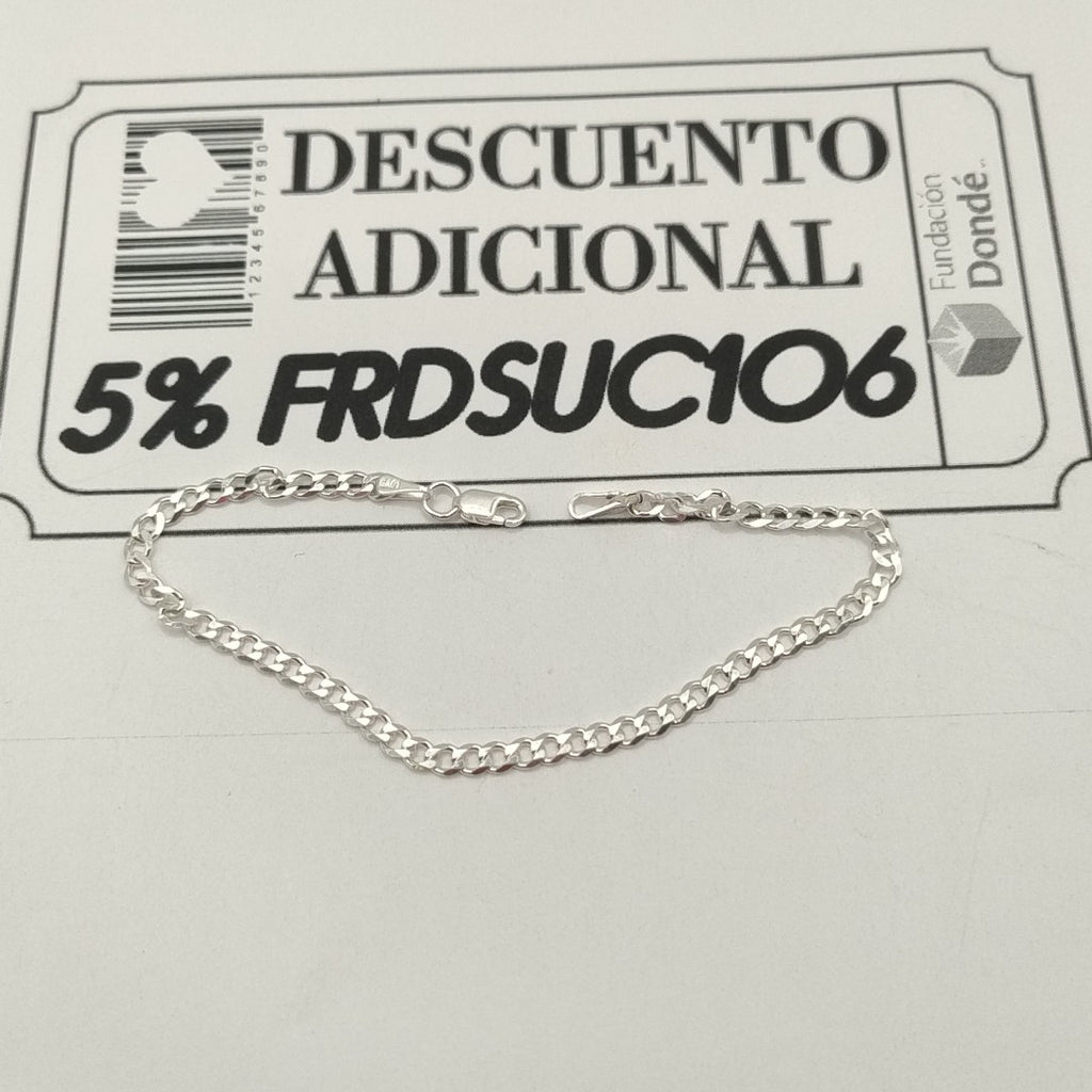 PULSERA BARBADA PLATA .925 18 CM 2.93 GR (NUEVO)