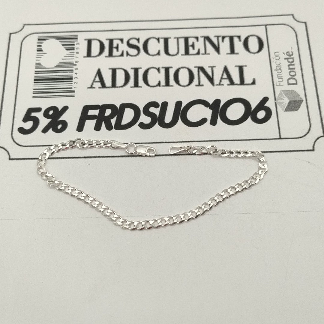 PULSERA BARBADA PLATA .925 18 CM 2.93 GR (NUEVO)