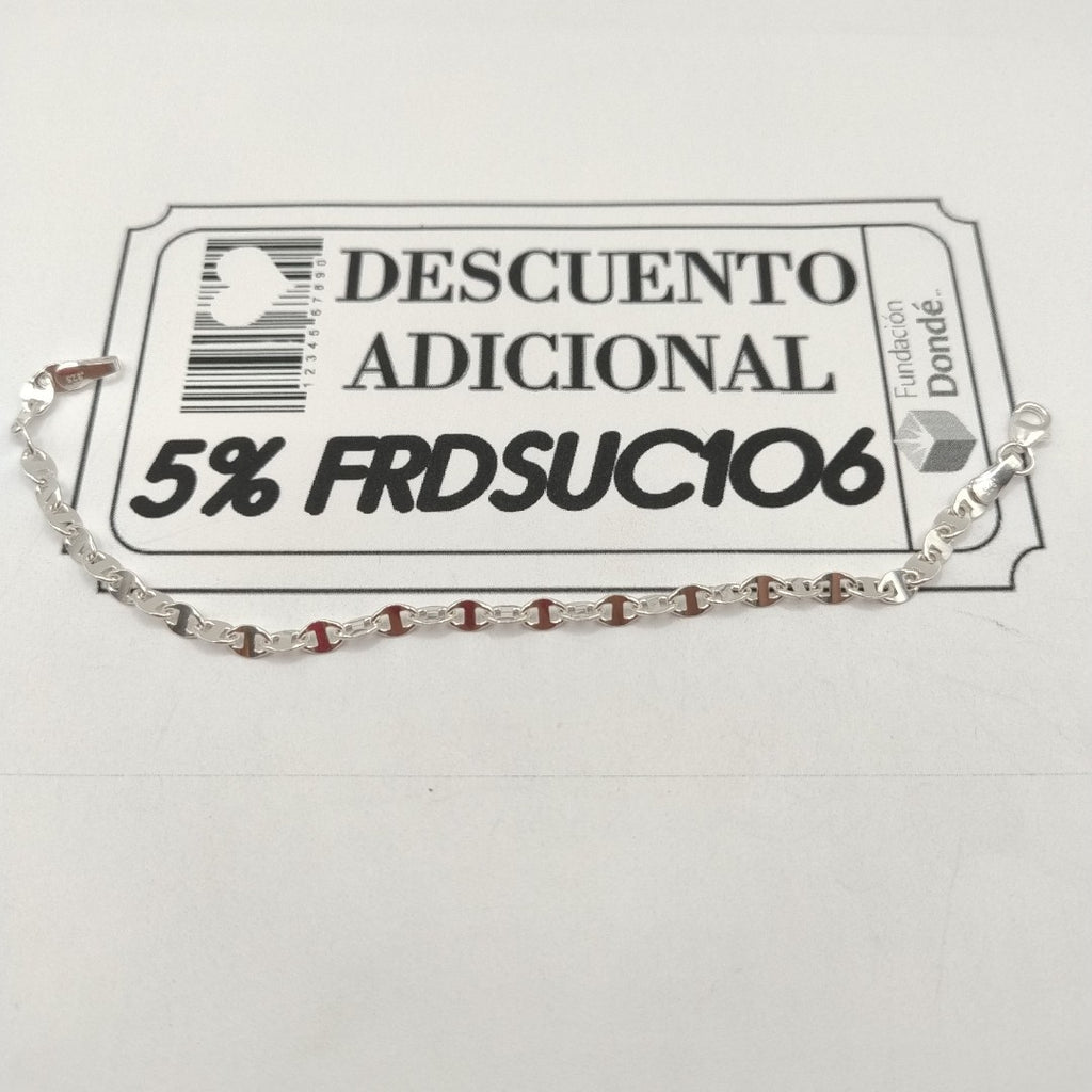 PULSERA TEJIDO ESPECIAL PLATA .925 18 CM 3.3 GR (NUEVO)
