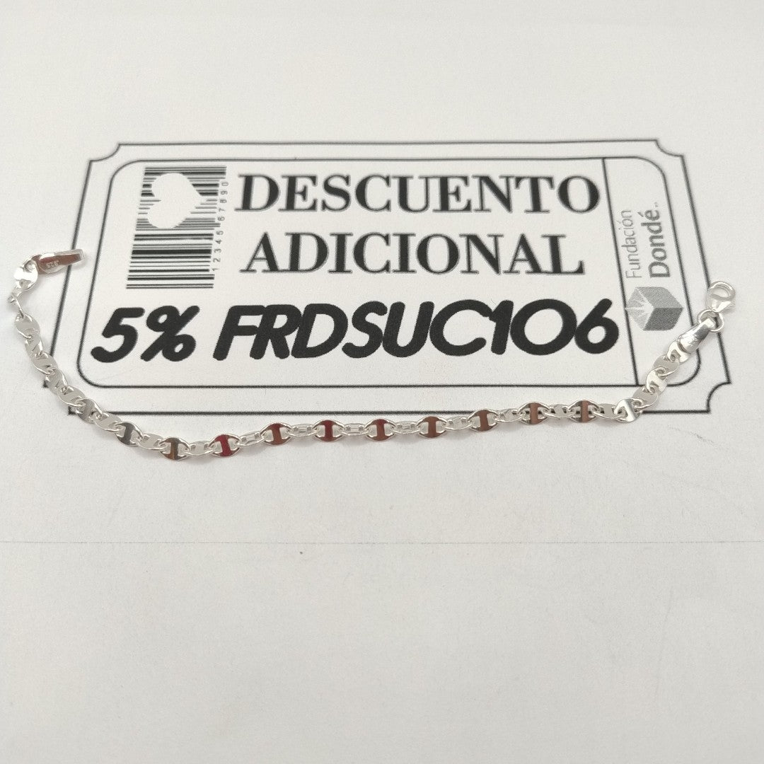 PULSERA TEJIDO ESPECIAL PLATA .925 18 CM 3.3 GR (NUEVO)