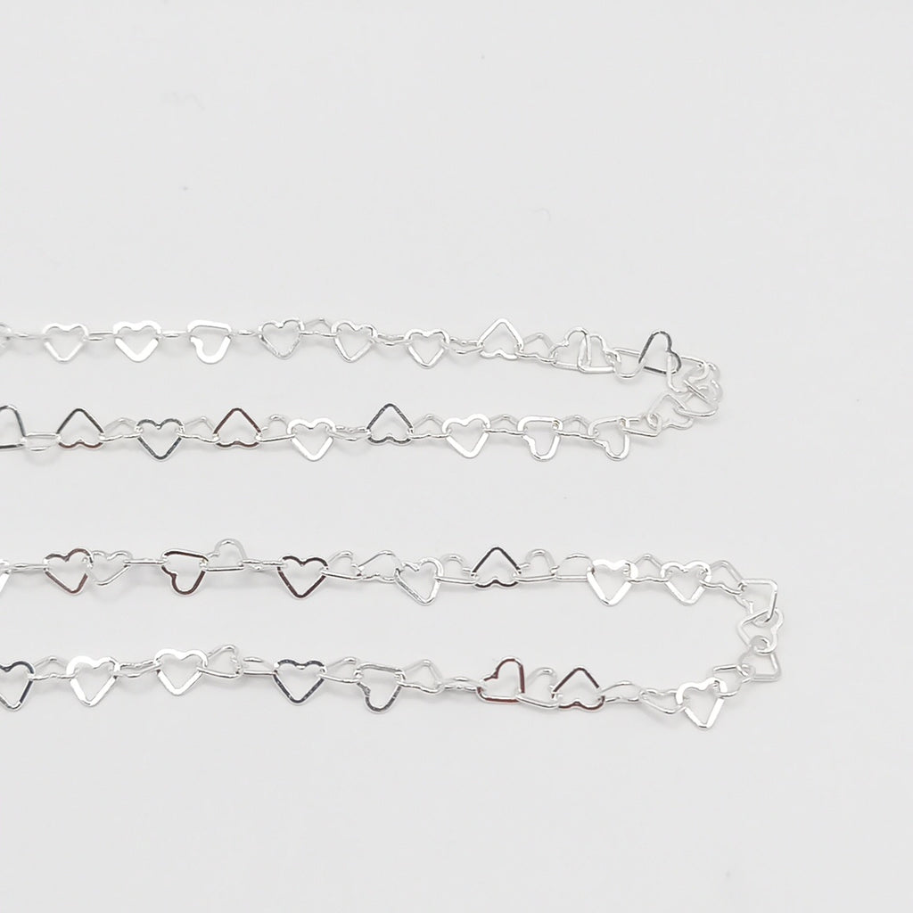 CADENA CORAZONES PLATA .925 50 CM 2.62 GR (NUEVO)