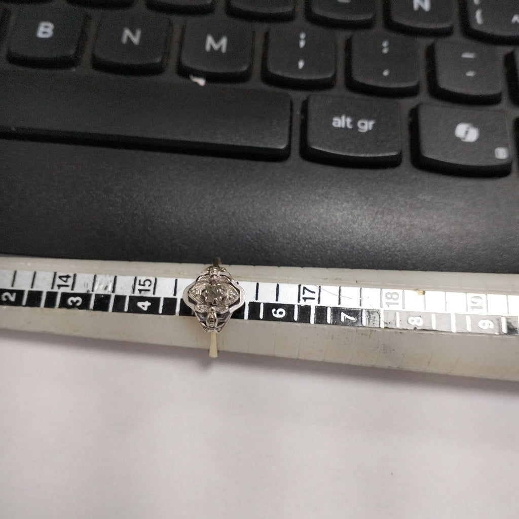 ANILLITO, SOLITARIO ORO BLANCO 14 K 2.9 GRMS (SEMINUEVO)