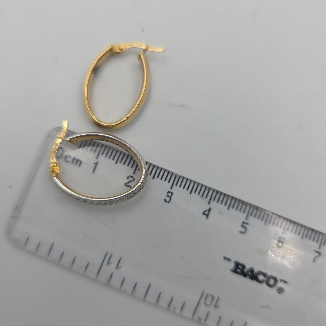 ARRACADAS PAR ORO, ORO COMBINADO 14 K 1.6 GRMS (SEMINUEVO)