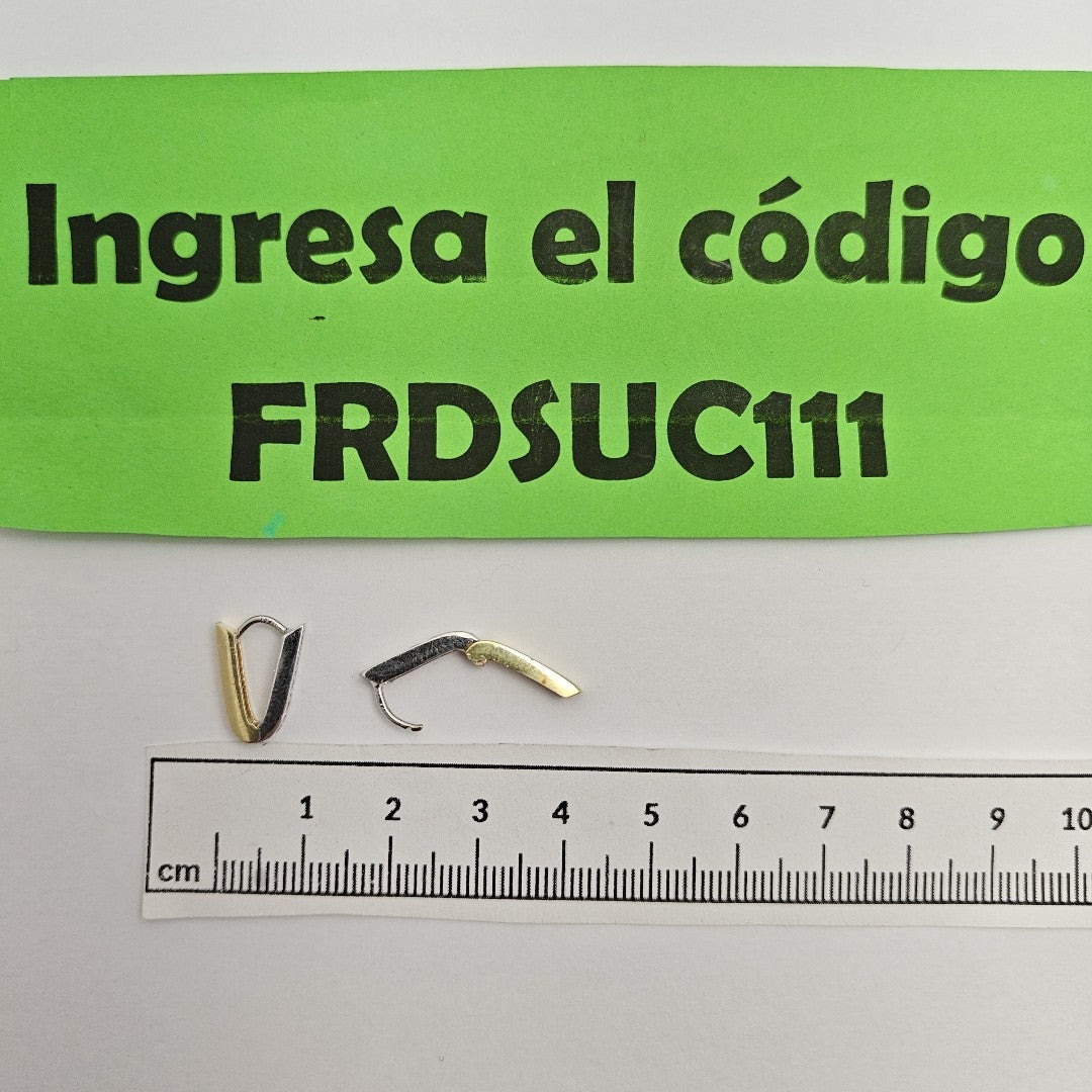 ARRACADAS PAR ORO COMBINADO 14 K 3,10 GRMS (SEMINUEVO)