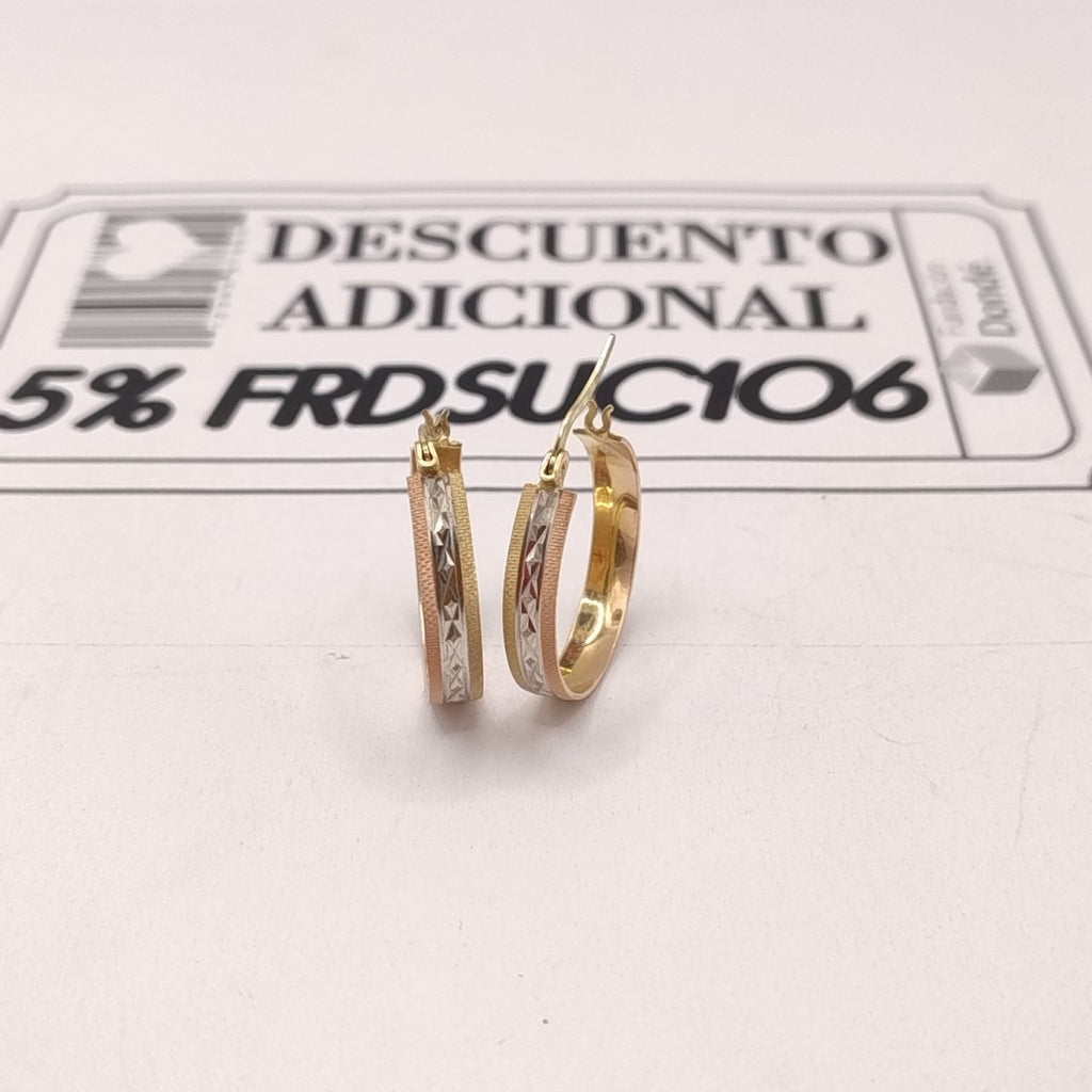 ARRACADAS PAR ORO COMBINADO 8 K 2.4 GRMS (SEMINUEVO)