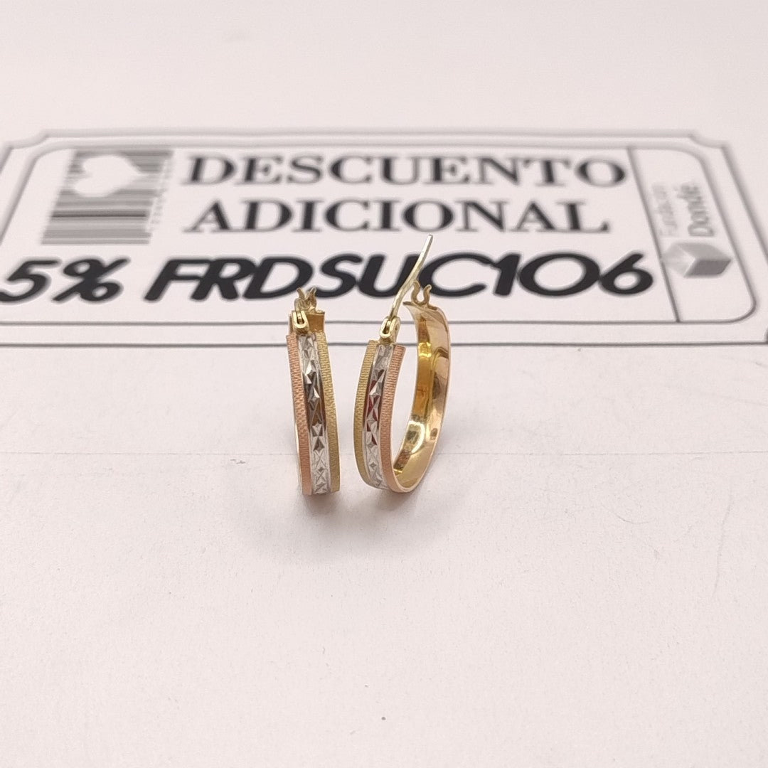 ARRACADAS PAR ORO COMBINADO 8 K 2.4 GRMS (SEMINUEVO)