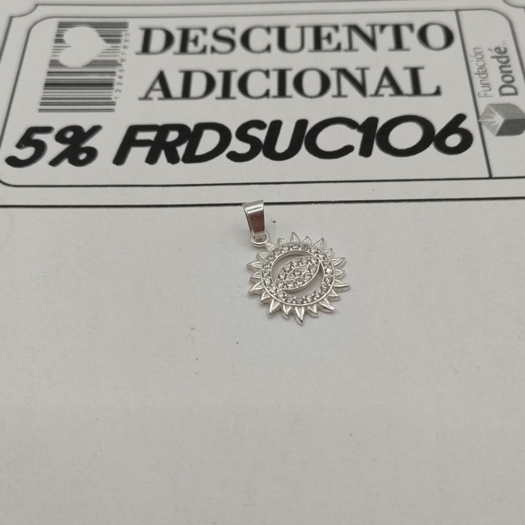 DIJE OJO MAGICO CON CIRCONIAS PLATA .925 1.9 GR (NUEVO)